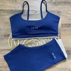 Conjunto Feminino Academia Poliamida Line Shorts Cintura Modelador Alta Zero Transparência Top Bojo Removivel