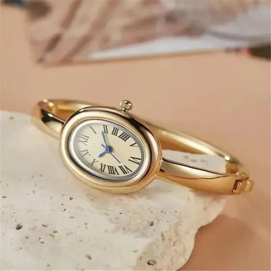 Relógio de banheira feminino high end rosa ouro luz luxo pulseira de aço inoxidável