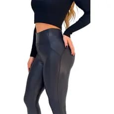 Calça Feminina Legging Cirrê Cintura Alta Justa ao Corpo com Brilho