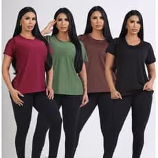 Kit 4 Camiseta Dray Fit furadinha Anti Suor Anti Odor academia dia dia esporte