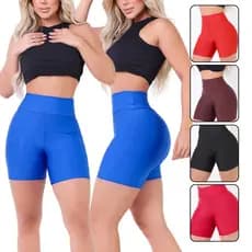 Short Bermuda Ciclista Feminina Fitness Cintura Alta Anti-Suor e Anti-Odor Corrida Academia Ciclismo