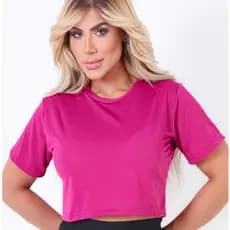 Cropped Feminino  Dry Fit Furadinho Anti-Suor e Anti-Odor Liso Academia Treino Corrida