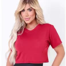 Cropped Feminina Academia  Dry Fit Furadinho Anti-Suor e Anti-Odor Liso Academia Corrida