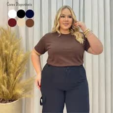 Camiseta feminina Baby Look 100% Algodão T-Shirt Plus Size