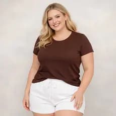 T-shirt Camiseta Feminina Plus Size XGG ao G3 Básica 100% Algodão Envio Imediato