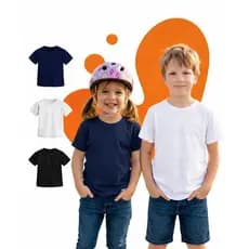 Camiseta Infantil 100% Algodão Básica Lisa Unissex Manga Curta