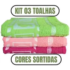 Kit 03 toalha Banho Gigante Banhão Marcia 1.50mt X 70cm com alta absorção 100% algodão