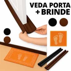 Veda Porta Impermeável Ajustável 80cm 90cm 100cm Kit 2 Unidades Anti Insetos Vento Poeira + Brinde