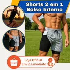 Kit 02 Bermudas 2 em 1 Original Esporte Academia Treino Corrida Short Casual secagem rápida Carajon