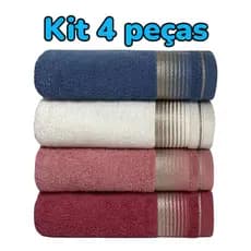 Kit 4 toalhas de Banho Banhão Luxo 100% Algodão Felpuda alta Absorção Gigante