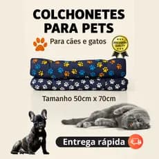 Kit 02 Colchonetes Pet 50x70cm para Cachorro e Gato | Confortável, Lavável e Resistente | Carajon