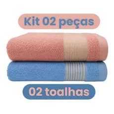 Kit 02 toalhas grandes felpudas banhão luxo premium Grossa Elegante 100% algodão alta absorção