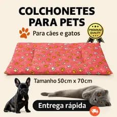 Kit 02 Colchonete Pet Rosa 50x70cm para Cachorro e Gato | Confortável, Lavável e Resistente Carajon