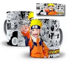 Caneca Anime Personalizada de Porcelana Naruto e Itachi - Com Seu Nome