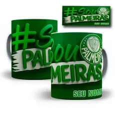 Caneca Palmeiras Personalizada em 3D Com Seu Nome