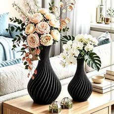 Kit 2 Vasos Decorativos Espiral 3D Minimalista Elegante Moderno Ambiente Casa Mesa Sala Escritório