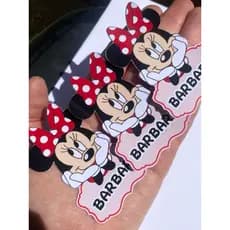 Apliques/Tags Personalizadas Minnie Vermelha
