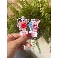 Aplique/ Tubete Personalizado Mônica/ Turma da Mônica Festa Infantil Menina