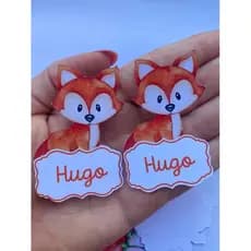 Aplique Tag Tubete Personalizada Raposa Aquarela/ Pequeno Príncipe