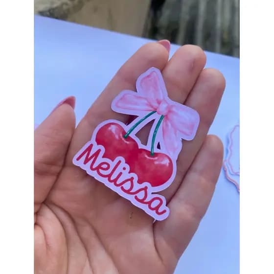 Aplique/Tag Tubete Personalizado Cerejinha