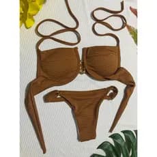 lançamento, conjunto de biquíni hot peant verão moda. com bojo e aro de  sustentação