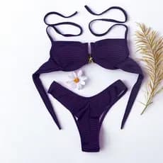 Biquíni Feminino  Meia Taça hot peant  com Aro Calcinha Fio Duplo asa-delta  com bojo Praia Verão