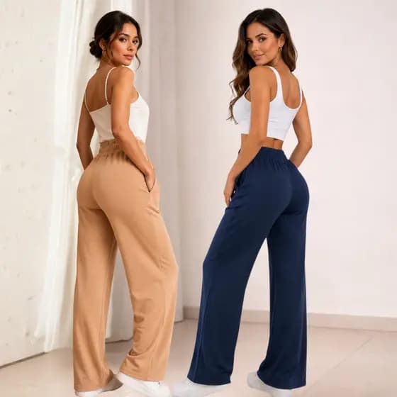 Calça Feminina Moletinho  Pantalona Moda Casual Elegante moda gringa