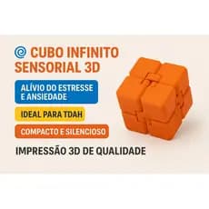 Cubo Infinito Sensorial 3D | Fidget Anti Estresse e Ansiedade | TDAH | Relaxamento | Impressão 3D