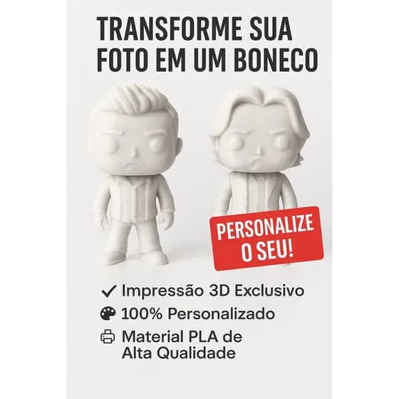 Boneco Estilizado Personalizado em Impressão 3D – Com a Sua Foto!  LEIA A DESCRIÇÃO!!!!!!!