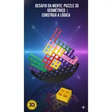 Puzzle 3D Cubo QI Colorido | Quebra Cabeça Desafio Encaixe Jogo Lógica