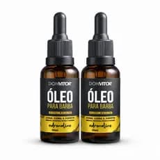 Kit 2 Óleo para Barba Don Vitor Adrenaline 30ml Toque Seco Anti Frizz Brilho Natural