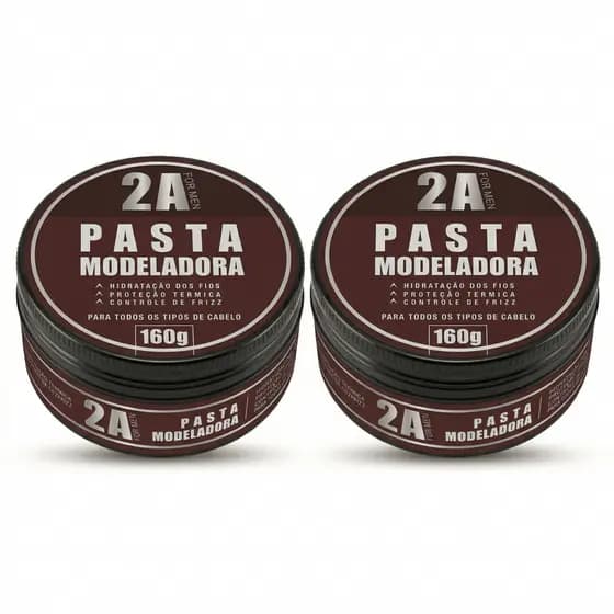 Kit 2x Pasta Modeladora Masculina Fox For Men – Cabelo alinhado, hidratação na medida
