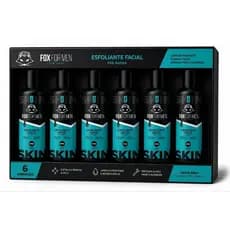 Kit 6 Esfoliante Facial Pré-Barba Fox For Men Skin 120ml Limpeza Profunda Renovação da Pele Masculina