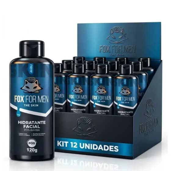 12 Hidratantes Facial Pós Barba Fox for Men 120g  Aloe Vera & PCA Sódico  Calmante e Antioxidante