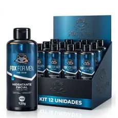 12 Hidratantes Facial Pós Barba Fox for Men 120g  Aloe Vera & PCA Sódico  Calmante e Antioxidante