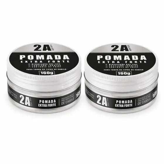 Kit 2x Pasta Modeladora Extra Forte 2A 160g | Matte Anti Frizz Alta Fixação Proteção Térmica