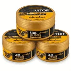 Kit 3 Pasta Modeladora Don Vitor Caramelo | Fixação Alta, Define e Controla o Frizz