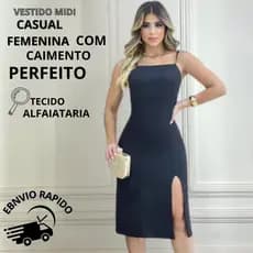 Vestido Midi Casual Chic Feminino – Estilo Sofisticado & Confortável | P, M, G,GG