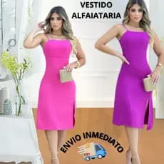 Vestido Midi Feminino Elegante – Caimento Perfeito + Zíper Invisível | Look Versátil P, M, G