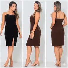 Vestido Midi Alfaiataria Marrom Chocolate P ao GG – Elegância que Valoriza o Corpo