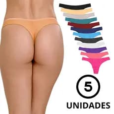 Kit 5 Calcinhas Fio Duplo Tanga Feminina Dia a Dia Confortável