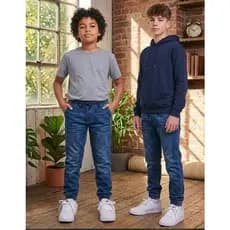 Calça Jogger Juvenil Cores Versáteis Jeans Areia Vinho Tamanhos 10 ao 16