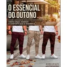 Kit 3 Calças Jogger Streetwear Cores Versateis Tendencia Out/Inv