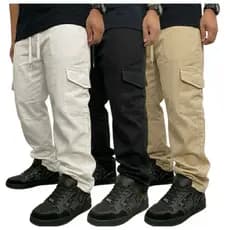 KIt 3 Calças Cargo Skatista Com Elastano 6 Bolsos Resistentes Tendência 2026 Fabricante