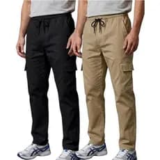 Kit 2 Calça Cargo Elastano Cintura Elástica e Cordão Ajustável Calça Masculina Resistente Fabricante
