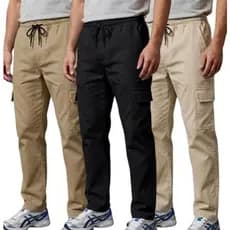 Calça Cargo Casual Sarja Com Elastano 6 Bolsos Premium Calça Masculina Com Bolsos Fabricante