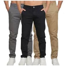 Kit 3 Calças Masculina Sarja Premium Com Elastano Slim Confortável Luxo Fabricante