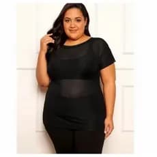 Blusa Feminina Plus Size Tule Vest Leg Academia Treino Respirável