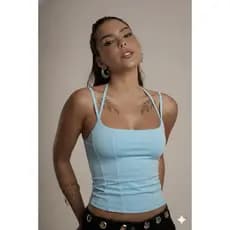 Corset Feminino Cropped e Regata Poliamida Moda Gringa Versátil Academia Treino Regata Verão