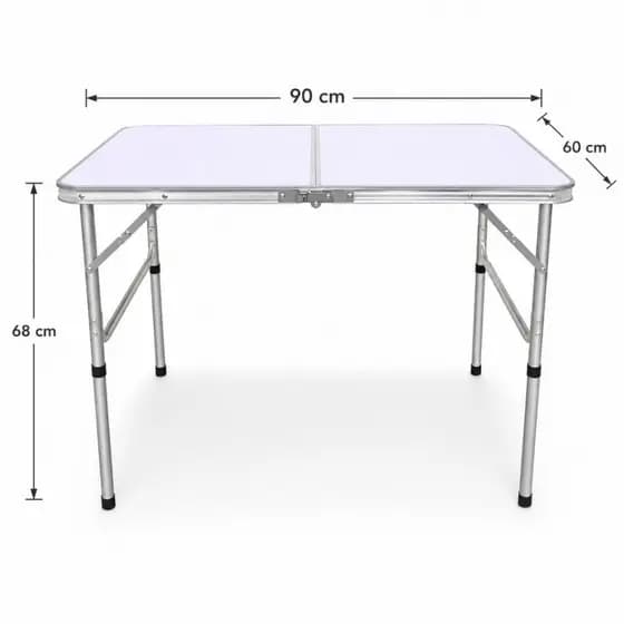 Mesa Dobrável Alumínio 90x60cm Maleta Acampamento Churrasco Leve E Reforçada Com Alça